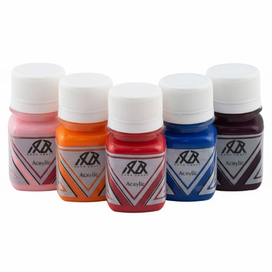رنگ اکریلیک هور کد 01 حجم 30 میلی لیتر مجموعه 5 عددی