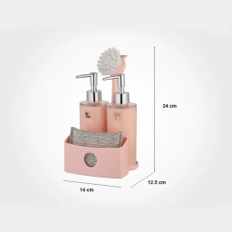 مخزن مایع ظرفشویی لیمون کد 11232 به همراه فرچه و اسکاچ