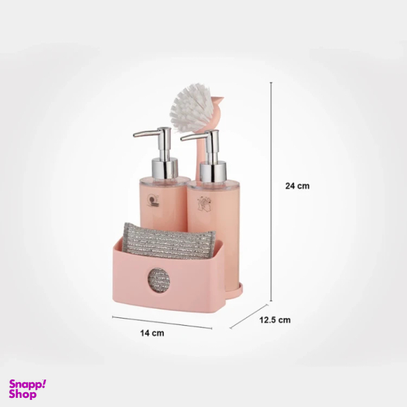 مخزن مایع ظرفشویی لیمون کد 11232 به همراه فرچه و اسکاچ