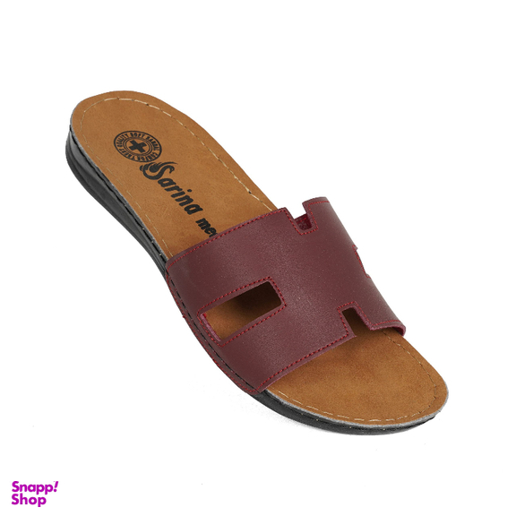 دمپایی زنانه سارینا طرح هرمس رنگ زرشکی