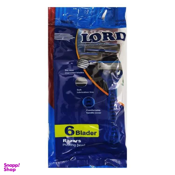 ژیلت لرد مدل 6 لبه پفکی کد 6Blader بسته 4 عددی