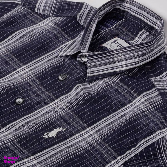 پیراهن پسرانه مدل نخ پنبه چهارخانه  829003052  رنگ آبی نفتی