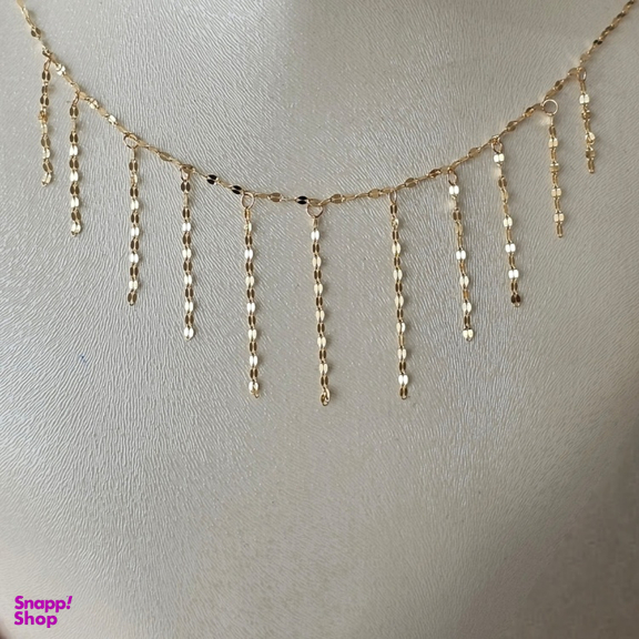 گردنبند طلا 18 عیار زنانه مدل استارز شرابه ای