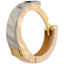 گوشواره طلا 18 عیار زنانه داریم مدل آکوا تراش سفید طلایی