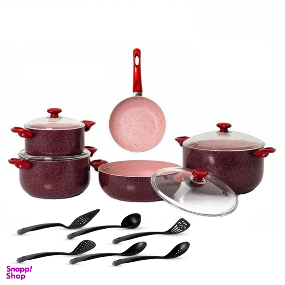 سرویس قابلمه و تابه گرانیت 15 پارچه لیدوما مدل آذی