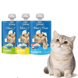 پوچ گربه فنبی کد 002 طعم ماهی کاد وزن 90 گرم