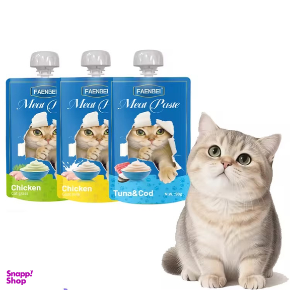 پوچ گربه فنبی کد 002 طعم ماهی کاد وزن 90 گرم