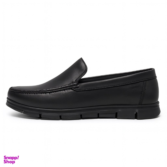 کفش کالج چرم طبیعی مردانه مدل A23 رنگ مشکی