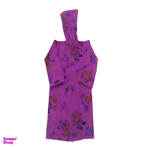 حوله پالتویی کودک طرح باب اسفنجی سایز 80 سانتیمتر