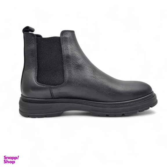 نیم بوت طبی مردانه چرم ریباری مدل Z29 رنگ مشکی