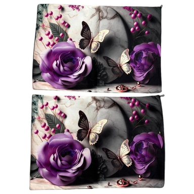 روبالشی طرح گل و پروانه کد 320 مجموعه 2 عددی