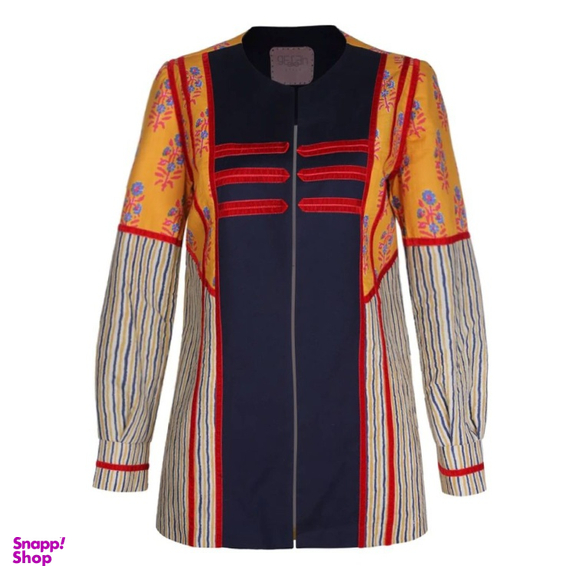 کت زنانه گره استایل مدل بوی گندمزار رنگ خردلی