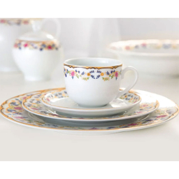 سرویس چینی 102 پارچه کامل غذا خوری چینی زرین ایران سری ایتالیا اف مدل گلستان درجه عالی