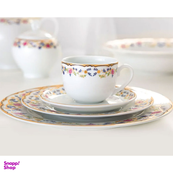 سرویس چینی 102 پارچه کامل غذا خوری چینی زرین ایران سری ایتالیا اف مدل گلستان درجه عالی