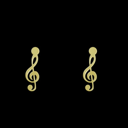 گوشواره میخی طلا 18 عیار زنانه وی وی گلد گالری مدل نت موسیقی 2563