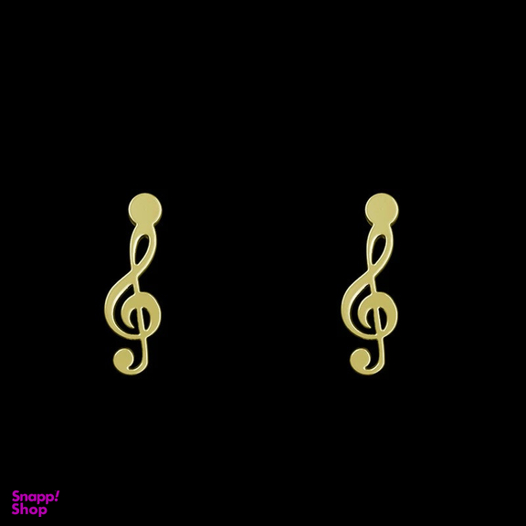 گوشواره میخی طلا 18 عیار زنانه وی وی گلد گالری مدل نت موسیقی 2563