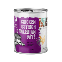 کنسرو غذای گربه بالغ دی پی اس مدل پته طعم مرغ و شترمرغ و سنبل الطیب وزن ۸۰۰ گرم