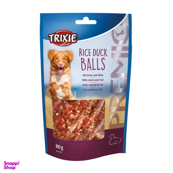 غذای تشویقی سگ تریکسی مدل Rice Duck Balls وزن 80 گرم