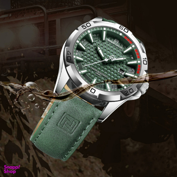 ساعت مچی عقربه ای مردانه نیوی فورس مدل تقویم دار بند جیر کد NF8023-S/GN