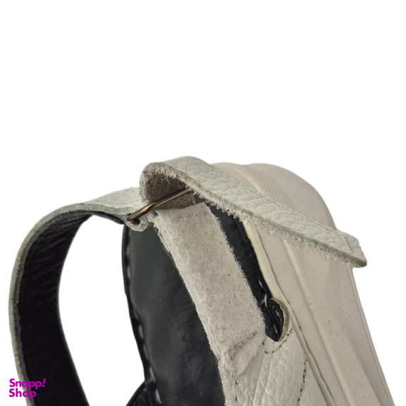 صندل طبی زنانه چرم ریباری مدل R70 رنگ سفید