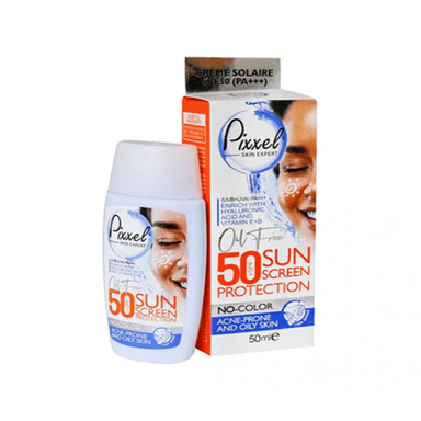 کرم ضد آفتاب بی رنگ پیکسل مدل Spf50 مناسب پوست های چرب و مختلط حجم 50 میلی لیتر