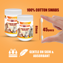 سواب مرطوب سگ و گربه مخصوص گوش و اطراف چشم کوالاپت مدل Swabs03 بسته ۲ عددی