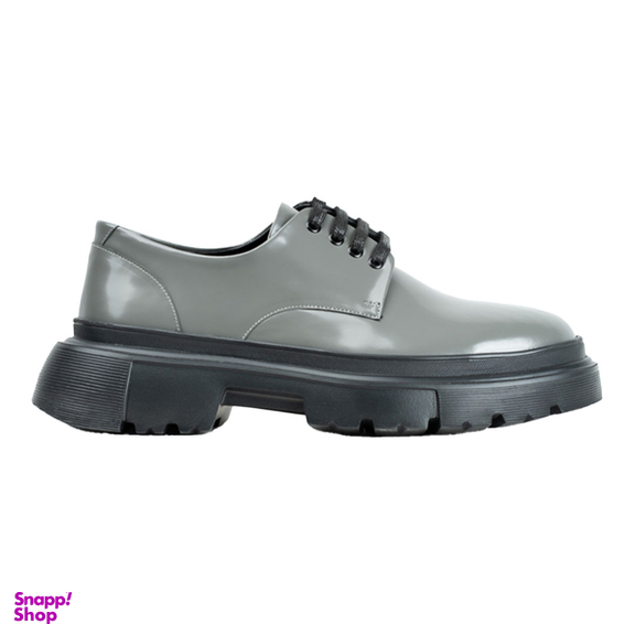 کفش رسمی مردانه چرم مشهد مدل j6326 رنگ طوسی پر رنگ