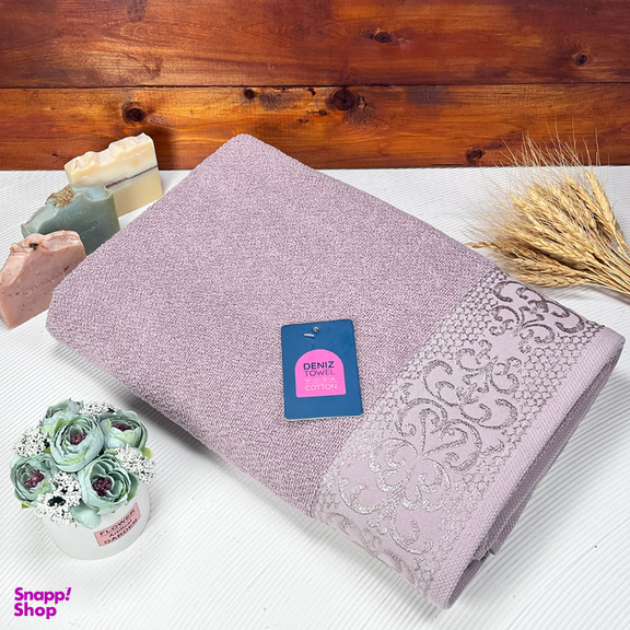 حوله حمام دنیز طرح پیچک سایز 100×155 سانتی متر