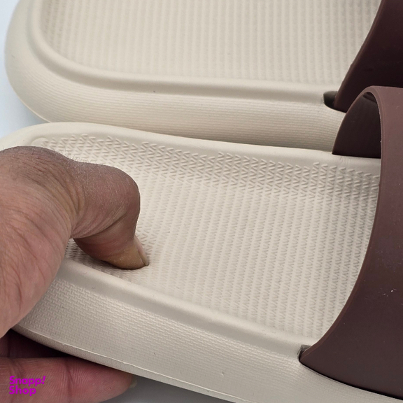 دمپایی مردانه زیتون مدل اسلیپر کد 0600 رنگ کرم