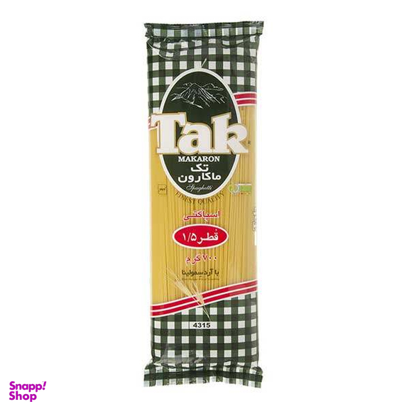 اسپاگتی قطر 1.5 با آرد سمولینا تک ماکارون وزن 700 گرم