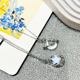 گردنبند مدل هولوگرامی ماه و ستاره کد 033 مجموعه 2 عددی