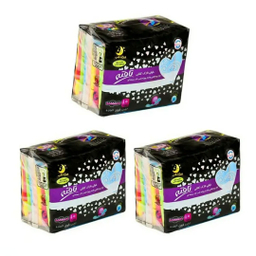 پک 3 تایی نوار بهداشتی تافته مدل شب نیمه ضخیم 10 عددی