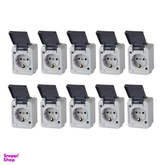 پریز برق ارت دار پارت الکتریک مدل بارانی بسته 10 عددی