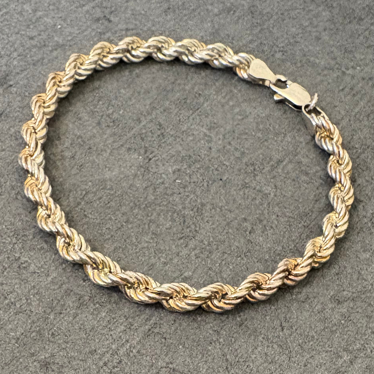 دستبند نقره مردانه گیرا مدل طنابی کد G0194