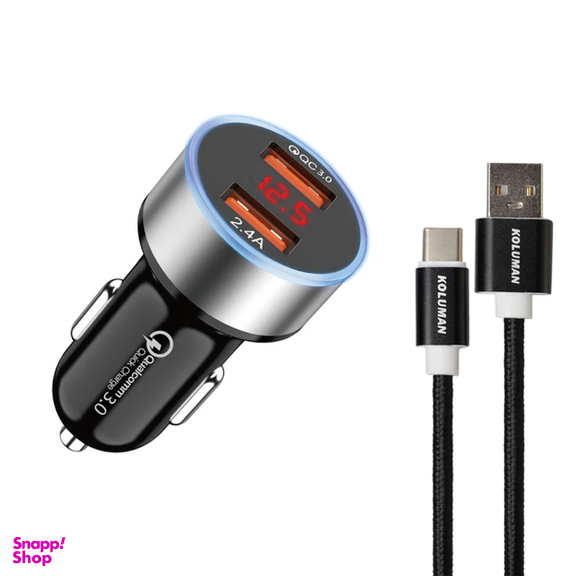 شارژر فندکی کلومن مدل KC-C06 به همراه کابل USB-C