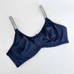 ست شورت و سوتین زنانه نوشه پوش مدل فنردار توری کد 90102 رنگ سرمه ای