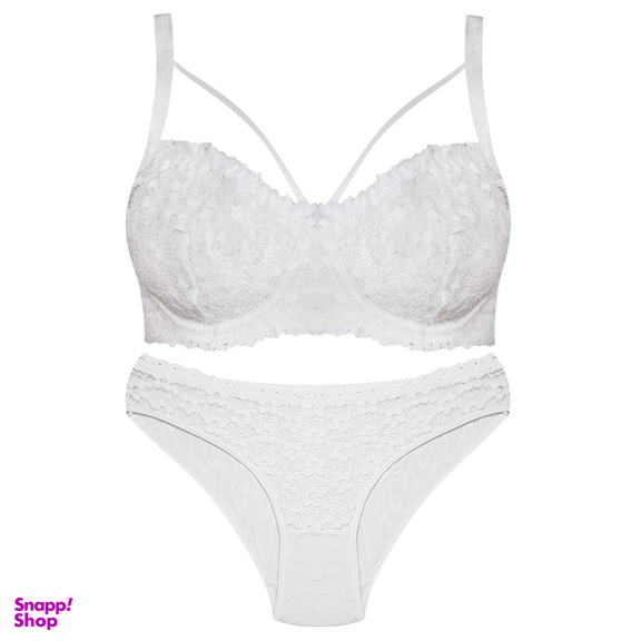 ست شورت و سوتین زنانه کارنا رز مدل فنردار کد 5169 رنگ سفید