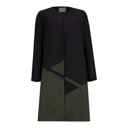 مانتو زنانه السانا مدل آرنوشا کد 216553 رنگ مشکی زیتونی