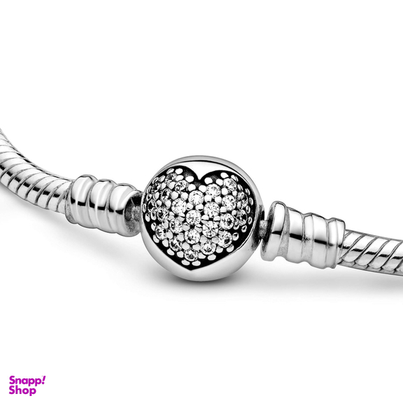 دستبند نقره زنانه پاندورا مدل قلب درخشان کد 5916
