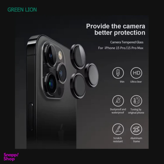 محافظ لنز دوربین گوشی موبایل گرین لاین مدل GNCMHDP15PM مناسب اپل iPhone 15 Pro / 15 Pro Max