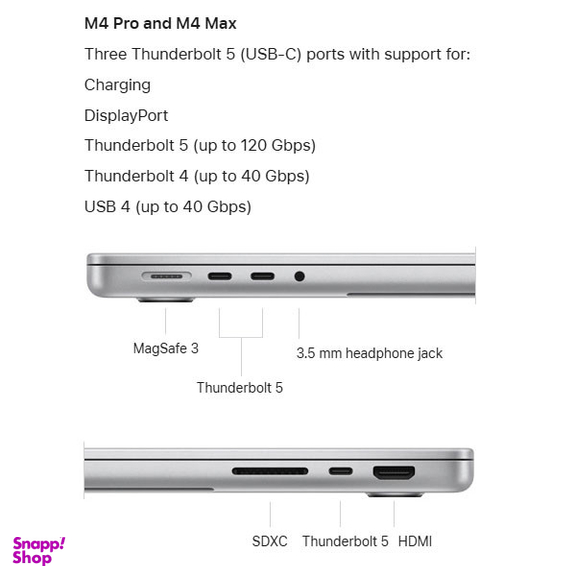 لپ تاپ 14.2 اینچی اپل مدل MacBook Pro MX2H3 2024 LLA-M4 Pro-24GB RAM-512GB SSD
