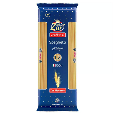 اسپاگتی قطر 1.2 زر ماکارون وزن 500 گرم