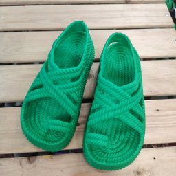 دمپایی دخترانه زیتون مدل ساحلی رنگ سبز