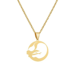 گردنبند طلا 18 عیار زنانه پانسی طرح پری دریایی کد MG117