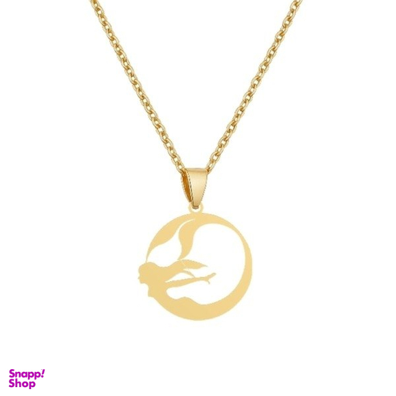 گردنبند طلا 18 عیار زنانه پانسی طرح پری دریایی کد MG117