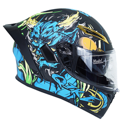 کلاه کاسکت فک متحرک کایک مدل 772 Blue Thunder God به همراه کاور