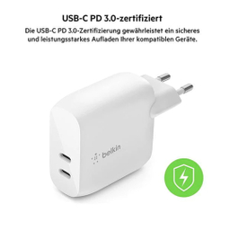 شارژر دیواری شارژ سریع بلکین مدل WCB006vfWH USB-C PD 3٫0