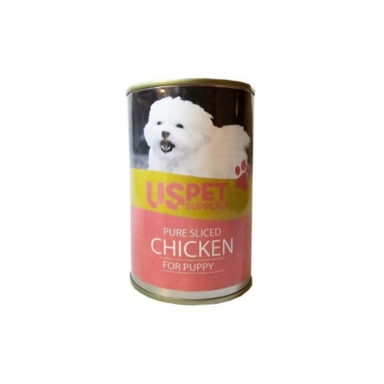 کنسرو غذای سگ پاپی یو اس پت مدل نچرال طعم مرغ وزن 400 گرم