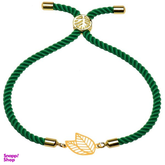 دستبند طلا 18 عیار دخترانه شمیم گلد گالری مدل برگ کد 641