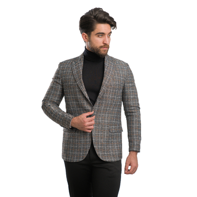 کت مردانه مدل چهارخانه درهم 1-1